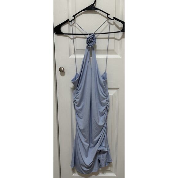 Meshki Adaline Rose Halter Neck Mini Dress M NWT Little Blue Dress - Picture 5 of 13